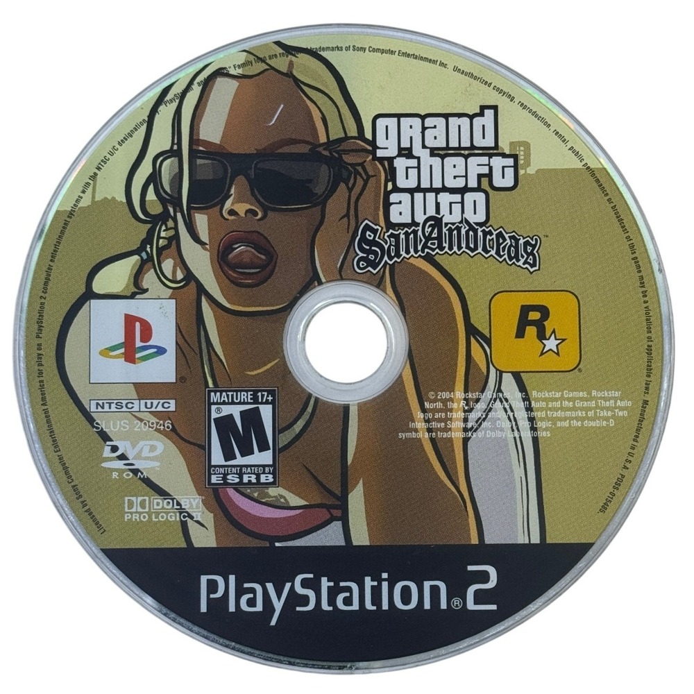 Grand Theft Auto San Andreas Sony PlayStation 2 PS2 SLUS 20946 Game Disc Only